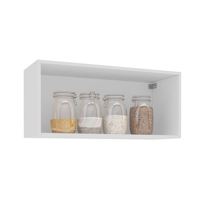 Armário Aéreo Cozinha 80 Cm Amara 1 Porta Branco/Azul - Politorno