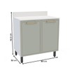 Balcão de Cozinha 80 Cm Amara 2 Portas Branco/Verde - Politorno