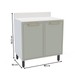Balcão de Cozinha 80 Cm Amara 2 Portas Branco/Verde - Politorno