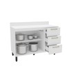Balcão de Cozinha Amara 120 Cm 2 Portas 3 Gavetas Branco - Politorno