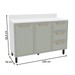 Balcão de Cozinha Amara 120 Cm 2 Portas 3 Gavetas Branco/Verde - Politorno