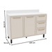 Balcão de Cozinha Amara 120 Cm 2 Portas 3 Gavetas Branco/Creme - Politorno
