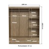 Guarda-Roupa Casal 6 Portas 2 Gavetas Wood/Branco Brilho - Decibal