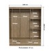 Guarda-Roupa Casal 6 Portas 2 Gavetas Wood/Branco Brilho - Decibal