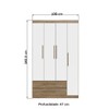 Guarda-Roupa Solteiro 4 Portas 2 Gavetas Wood/Branco Brilho - Decibal