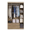Guarda-Roupa Solteiro 4 Portas 2 Gavetas Wood/Branco Brilho - Decibal