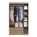 Guarda-Roupa Solteiro 4 Portas 2 Gavetas Wood/Branco Brilho - Decibal