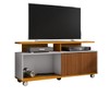 Rack para TV Até 52 Polegadas 1 Porta Topázio Ripado 3d Naturalle/Off White - Móveis Bechara