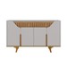 Balcão Buffet Tamisa 4 Portas Ripado Off White/Cinamomo - Móveis Bechara