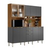Cozinha Compacta Amora 10 Portas 2 Gavetas Amêndola Touch/Grafito Prime Tx - Demóbile