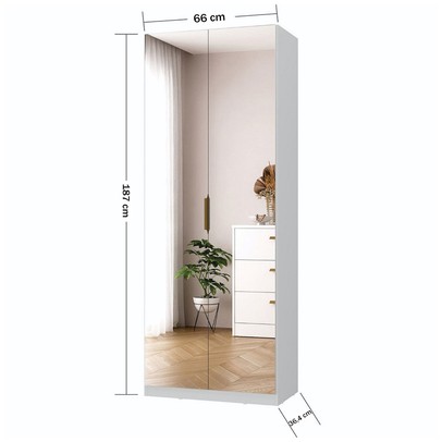 Sapateira Sublime 2 Portas com Espelho 100% Mdf Branca - Mambel