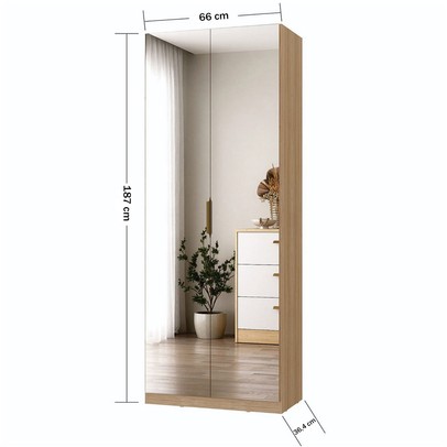 Sapateira Sublime 2 Portas com Espelho 100% Mdf Olmo Italiano - Mambel