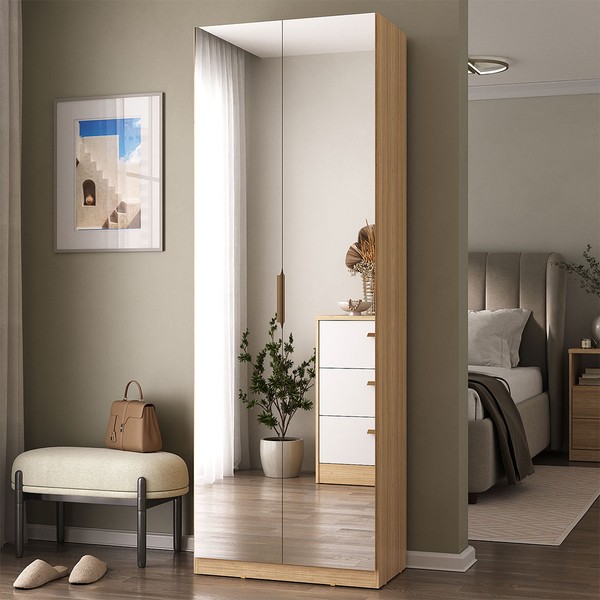 Sapateira Sublime 2 Portas com Espelho 100% Mdf Olmo Italiano - Mambel