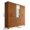 Guarda-Roupa Casal ópera 6 Portas 4 Gavetas com Espelho Nogueira Touch - Demóbile