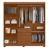 Guarda-Roupa Casal ópera 6 Portas 4 Gavetas com Espelho Nogueira Touch - Demóbile