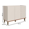 Balcão de Cozinha para Pia 120 Cm Auris 2 Portas 3 Gavetas 100% Mdf Off White/Canela - Genialflex