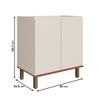 Balcão de Cozinha 80 Cm Auris 2 Portas 100% Mdf Off White/Canela - Genialflex