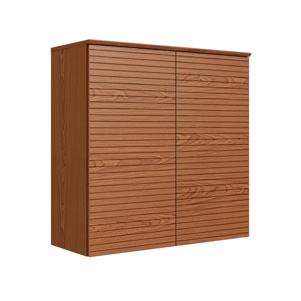 Armário Aéreo Cozinha 80 Cm 2 Portas 100% Mdf Canela - Genialflex
