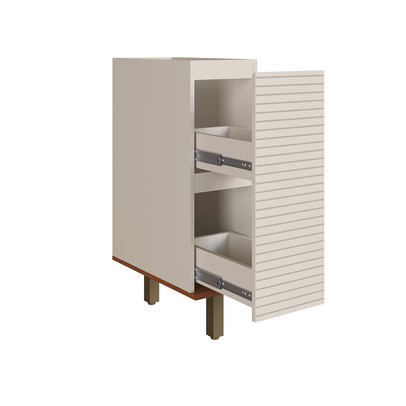 Acessórios para Cozinha Auris 1 Gaveta 100% Mdf Off White/Canela - Genialflex