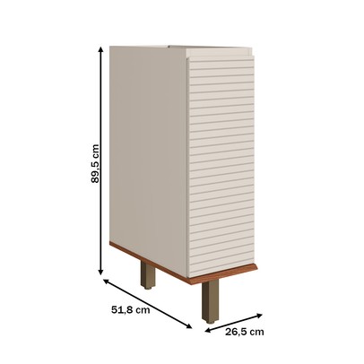 Acessórios para Cozinha Auris 1 Gaveta 100% Mdf Off White/Canela - Genialflex