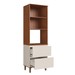 Paneleiro Auris 2 Portas 2 Gavetas 100% Mdf com Vidro Off White/Canela - Genialflex