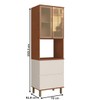 Paneleiro Auris 2 Portas 2 Gavetas 100% Mdf com Vidro Off White/Canela - Genialflex