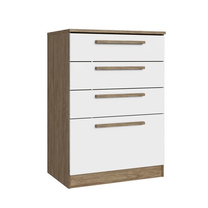 Cômoda 4 Gavetas Cm31 Wood/Branco Brilho - Decibal