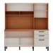 Cozinha Compacta Fiore 4 Portas 3 Gavetas 100% Mdf Freijó/Off White - Genialflex