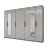 Guarda-Roupa Casal Aurora 8 Portas 4 Gavetas com Espelho Taupé - Panorama Móveis