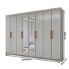 Guarda-Roupa Casal Aurora 8 Portas 4 Gavetas com Espelho Taupé - Panorama Móveis
