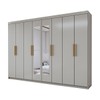 Guarda-Roupa Casal Aurora 8 Portas 4 Gavetas com Espelho Taupé - Panorama Móveis