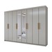 Guarda-Roupa Casal Aurora 8 Portas 4 Gavetas com Espelho Taupé - Panorama Móveis