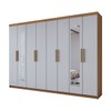 Guarda-Roupa Casal Aurora 8 Portas 4 Gavetas com Espelho Marrocos/Off White - Panorama Móveis