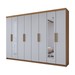 Guarda-Roupa Casal Aurora 8 Portas 4 Gavetas com Espelho Marrocos/Off White - Panorama Móveis