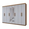 Guarda-Roupa Casal Aurora 8 Portas 4 Gavetas com Espelho Marrocos/Off White - Panorama Móveis