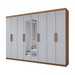 Guarda-Roupa Casal Aurora 8 Portas 4 Gavetas com Espelho Marrocos/Off White - Panorama Móveis