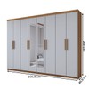 Guarda-Roupa Casal Aurora 8 Portas 4 Gavetas com Espelho Marrocos/Off White - Panorama Móveis
