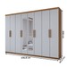 Guarda-Roupa Casal Aurora 8 Portas 4 Gavetas com Espelho Marrocos/Off White - Panorama Móveis