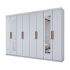 Guarda-Roupa Casal Aurora 8 Portas 4 Gavetas com Espelho Branco Neve - Panorama Móveis