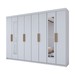 Guarda-Roupa Casal Aurora 8 Portas 4 Gavetas com Espelho Branco Neve - Panorama Móveis