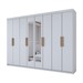 Guarda-Roupa Casal Aurora 8 Portas 4 Gavetas com Espelho Branco Neve - Panorama Móveis
