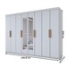 Guarda-Roupa Casal Aurora 8 Portas 4 Gavetas com Espelho Branco Neve - Panorama Móveis