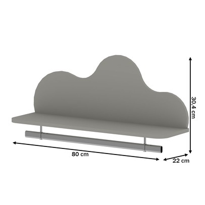 Prateleira Decorativa 80 Cm Nuvem Fendi - Genialflex