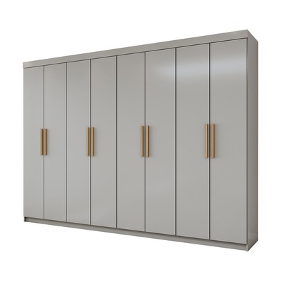 Guarda-Roupa Casal Aurora 8 Portas 4 Gavetas Taupé - Panorama Móveis