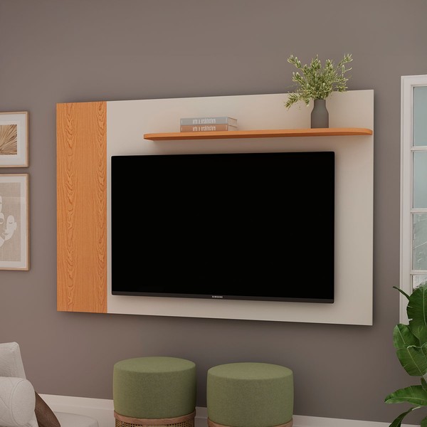 Painel para TV Até 46 Polegadas Florida Cinamomo/Off White Fosco - Genialflex