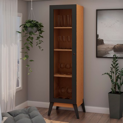 Cristaleira Malta 1 Porta Cinamomo - Genialflex