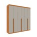 Guarda-Roupa Casal Joinville 6 Portas 4 Gavetas Cinamomo/Off White - Tcil Móveis