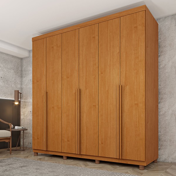 Guarda-Roupa Casal Joinville 6 Portas 4 Gavetas 31282 Cinamomo - Tcil Móveis