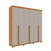 Guarda-Roupa Casal Joinville 6 Portas 4 Gavetas 31282 Cinamomo/Off White - Tcil Móveis