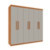 Guarda-Roupa Casal Lagos 6 Portas 4 Gavetas Cinamomo/Off White - Tcil Móveis
